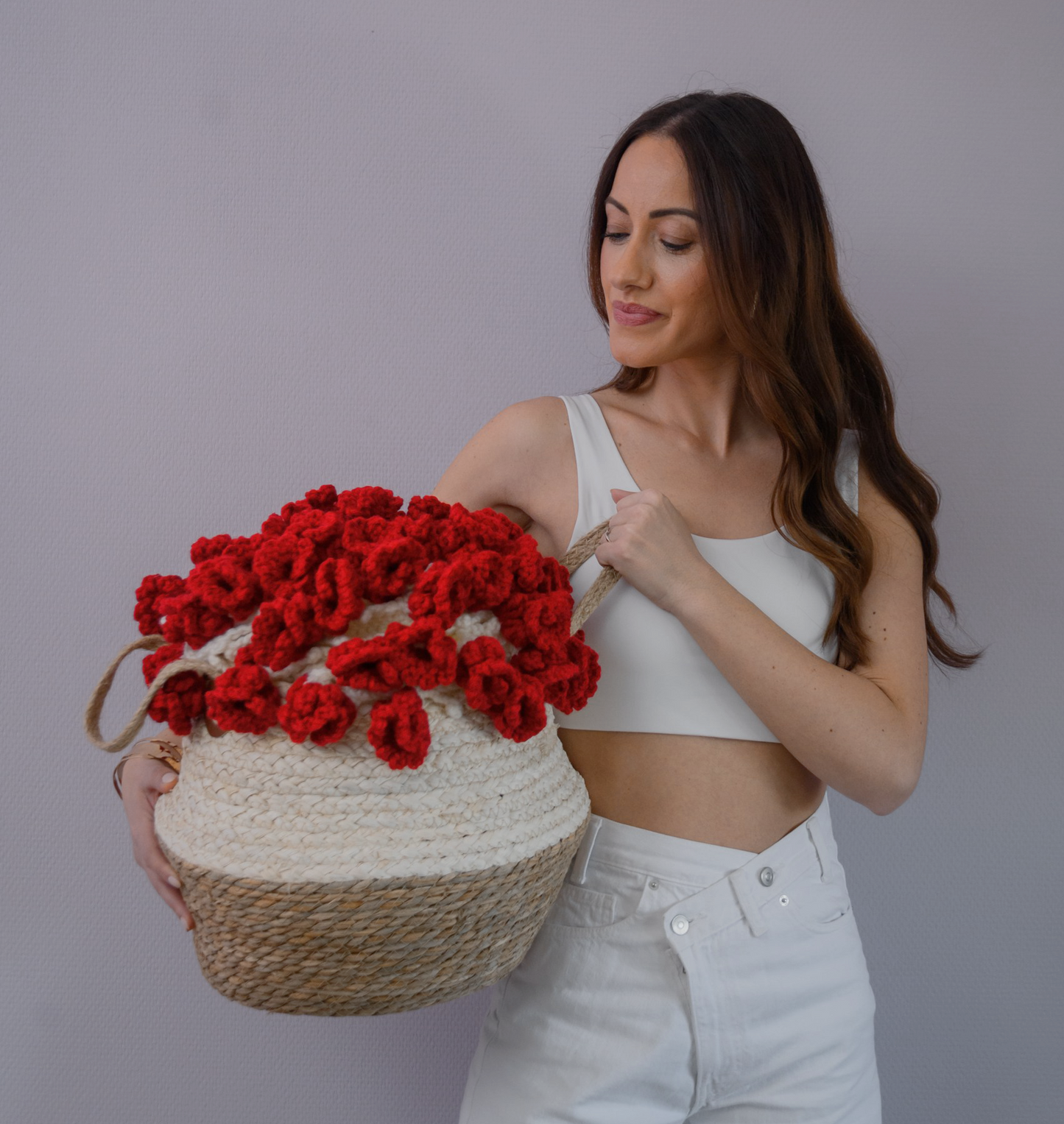 Hand Knitted Bloom Blanket Customizable Handmade Crochet Flower Bouquet Blanket