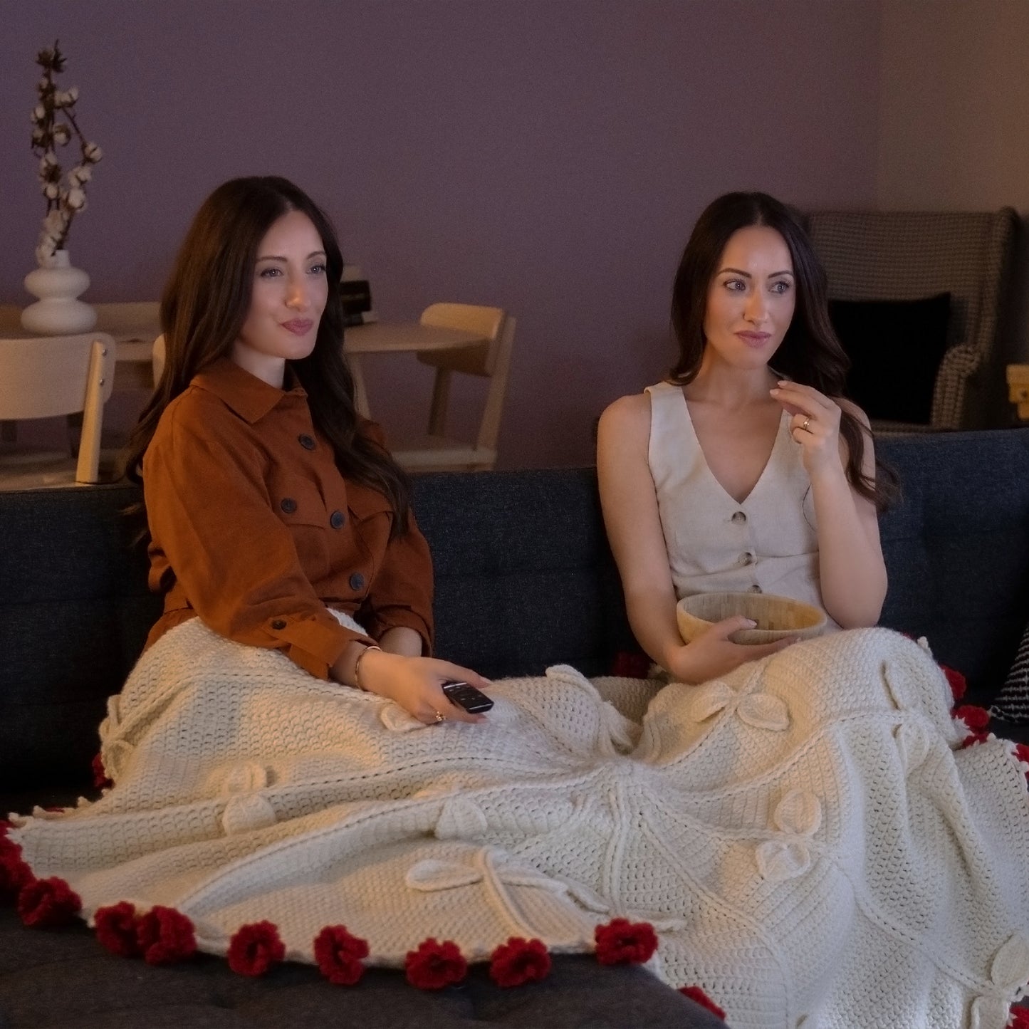 Hand Knitted Bloom Blanket Customizable Handmade Crochet Flower Bouquet Blanket